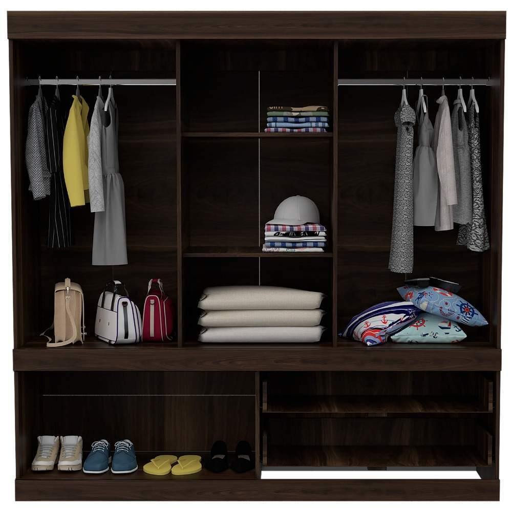 Closet Portofino Habano 180 cm con Cinco Puertas y Dos Cajones - Closets | Bylmo