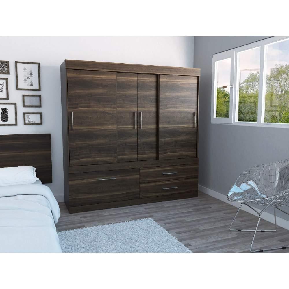 Closet Portofino Habano 180 cm con Cinco Puertas y Dos Cajones - Closets | Bylmo