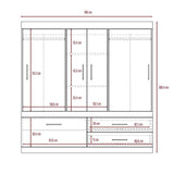 Closet Portofino Habano 180 cm con Cinco Puertas y Dos Cajones - Closets | Bylmo