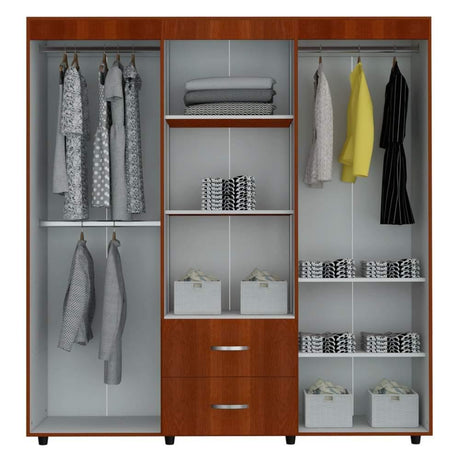 Closet Bariloche Pekan 170 cm con Seis Puertas y Dos Cajones - Closets | Bylmo