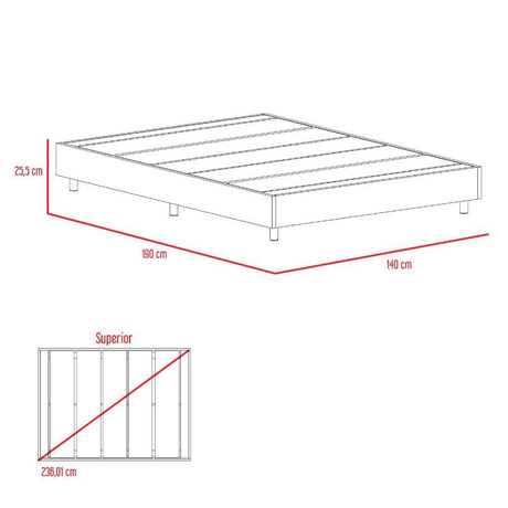 Base Cama Lugo Doble 140 cm Miel - Camas | Bylmo