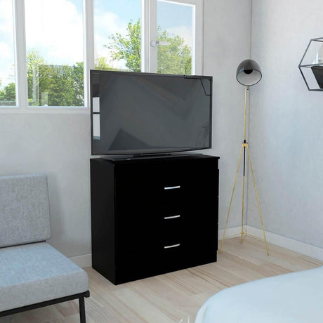 Cómoda Melia Wengue 80x75cm De Tres Hileras con Tres Cajones - Cajoneras | Bylmo