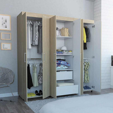 Closet Amatista Rovere 180 cm con Seis Puertas Y Dos Cajones - Closets | Bylmo