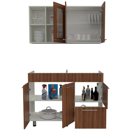 Cocina Thyra Sangria 120 cm Derecha con Mesón - Cocinas | Bylmo