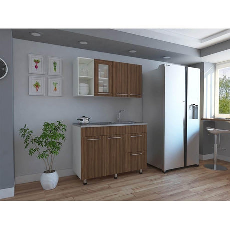 Cocina Thyra Sangria 120 cm Derecha con Mesón - Cocinas | Bylmo