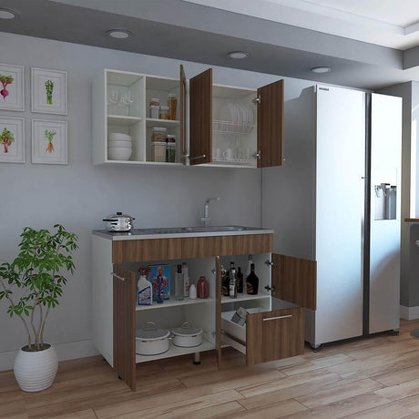 Cocina Thyra Sangria 120 cm Derecha con Mesón - Cocinas | Bylmo