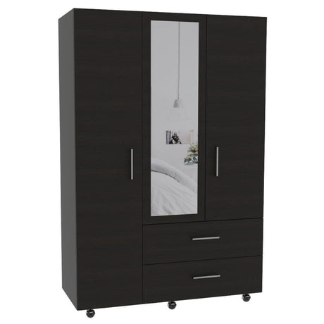 Closet Torino Wengue 120 cm con Seis Puertas y Dos Cajones - Closets | Bylmo