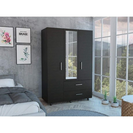Closet Torino Wengue 120 cm con Seis Puertas y Dos Cajones - Closets | Bylmo