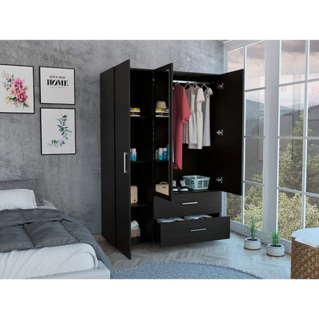 Closet Torino Wengue 120 cm con Seis Puertas y Dos Cajones - Closets | Bylmo