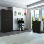 Combo Dormitorio Torino Closet + Comoda + Mueble De Tv Wengue - Bylmo