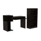 Combo Escritorio y Biblioteca Atlanter Wengue 120x81.5cm sin Cajones y con Organizador de Libros - Escritorios y Archivadores | Bylmo