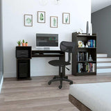 Combo Escritorio y Biblioteca Atlanter Wengue 120x81.5cm sin Cajones y con Organizador de Libros - Escritorios y Archivadores | Bylmo