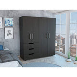 Closet Magno Wengue 140 cm con Cuatro Puertas y Tres Cajones - Closets | Bylmo