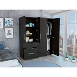 Closet Magno Wengue 140 cm con Cuatro Puertas y Tres Cajones - Closets | Bylmo