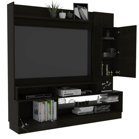 Centro de Entretenimiento Ravena Wengue 180 cm con Dos Puertas - Muebles para TV | Bylmo