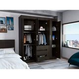 Closet Oslo Wengue 180 cm con Seis Puertas y Tres Cajones - Closets | Bylmo