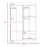Closet Caoba Wengue 120 cm con Cuatro Puertas y Dos Cajones - Closets | Bylmo