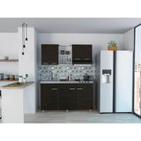 Cocina Sicilia Wengue y Blanco 150 cm Izquierda con Mesón - Cocinas | Bylmo