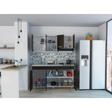 Cocina Sicilia Wengue y Blanco 150 cm Izquierda con Mesón - Cocinas | Bylmo