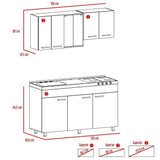 Cocina Sicilia Wengue y Blanco 150 cm Izquierda con Mesón - Cocinas | Bylmo