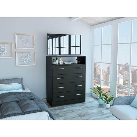 Cómoda Perú Wengue 91 cm con Cuatro Cajones y Una Puerta - Cajoneras | Bylmo