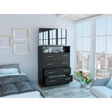 Cómoda Perú Wengue 91 cm con Cuatro Cajones y Una Puerta - Cajoneras | Bylmo