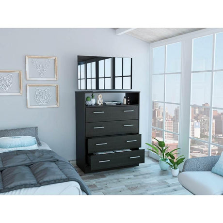 Cómoda Perú Wengue 91 cm con Cuatro Cajones y Una Puerta - Cajoneras | Bylmo