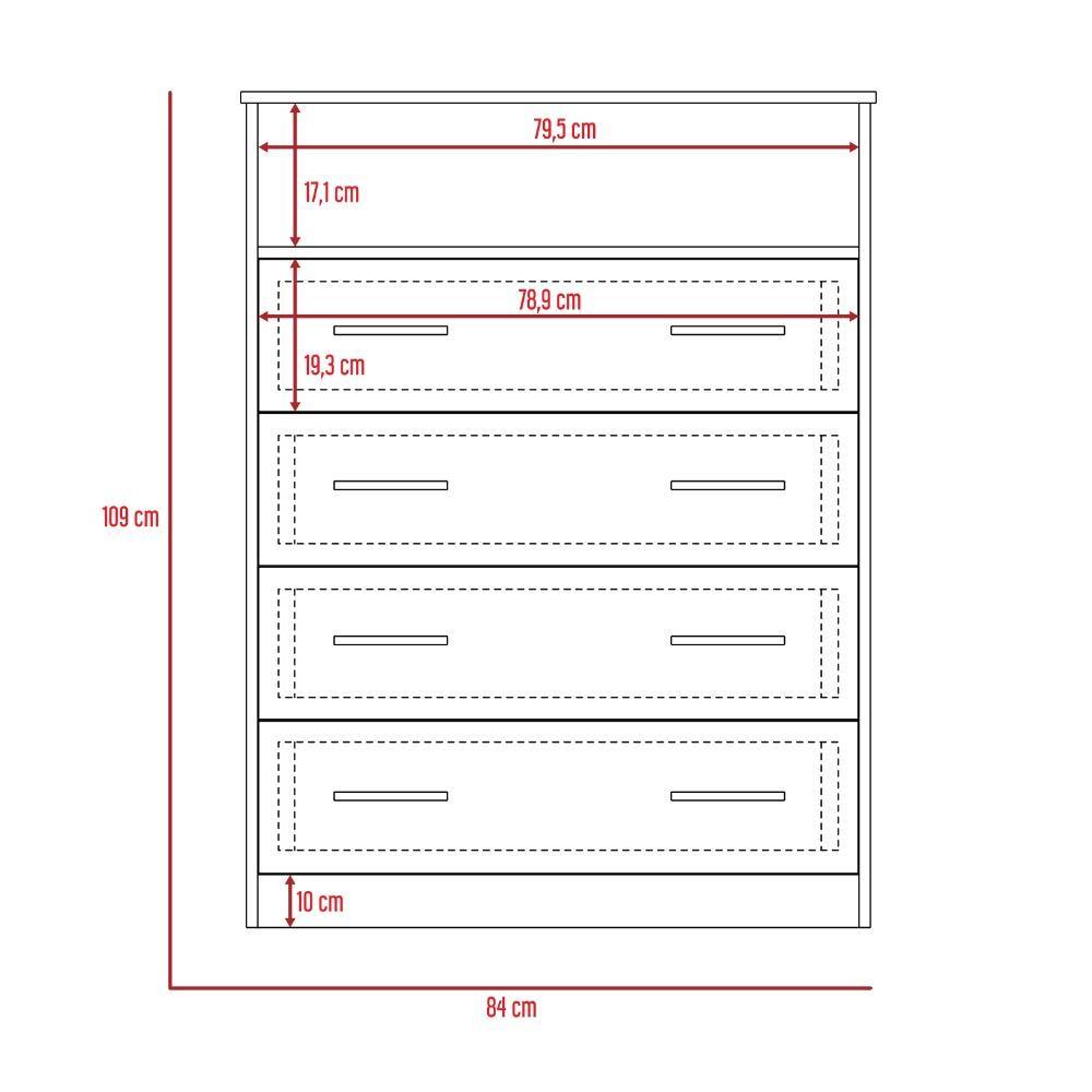 Cómoda Perú Wengue 91 cm con Cuatro Cajones y Una Puerta - Cajoneras | Bylmo