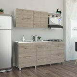 Cocina Granada Ceniza 180 cm Izquierda con Mesón - Cocinas | Bylmo