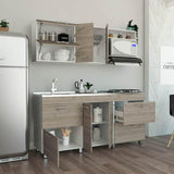 Cocina Granada Ceniza 180 cm Izquierda con Mesón - Cocinas | Bylmo