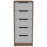 Cómoda Kaia Miel y Blanco 46x107cm De Cinco Hileras con Cinco Cajones - Cajoneras | Bylmo