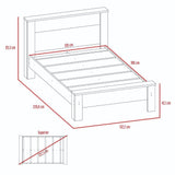 Cama Nápoles Semidoble 120 cm Miel y Plomo - Camas | Bylmo