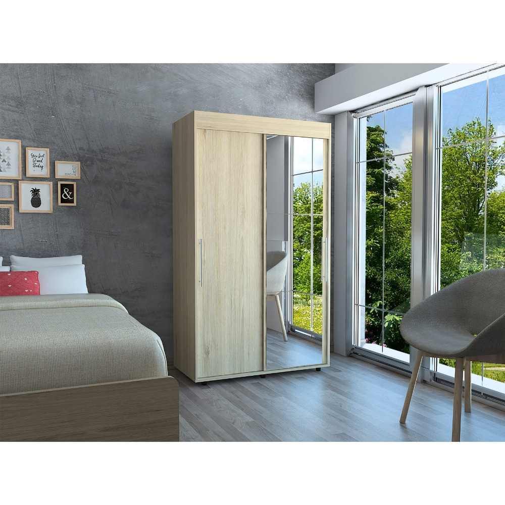 Closet Bennet Rovere 105 cm con Espejo y Dos Puertas - Closets | Bylmo