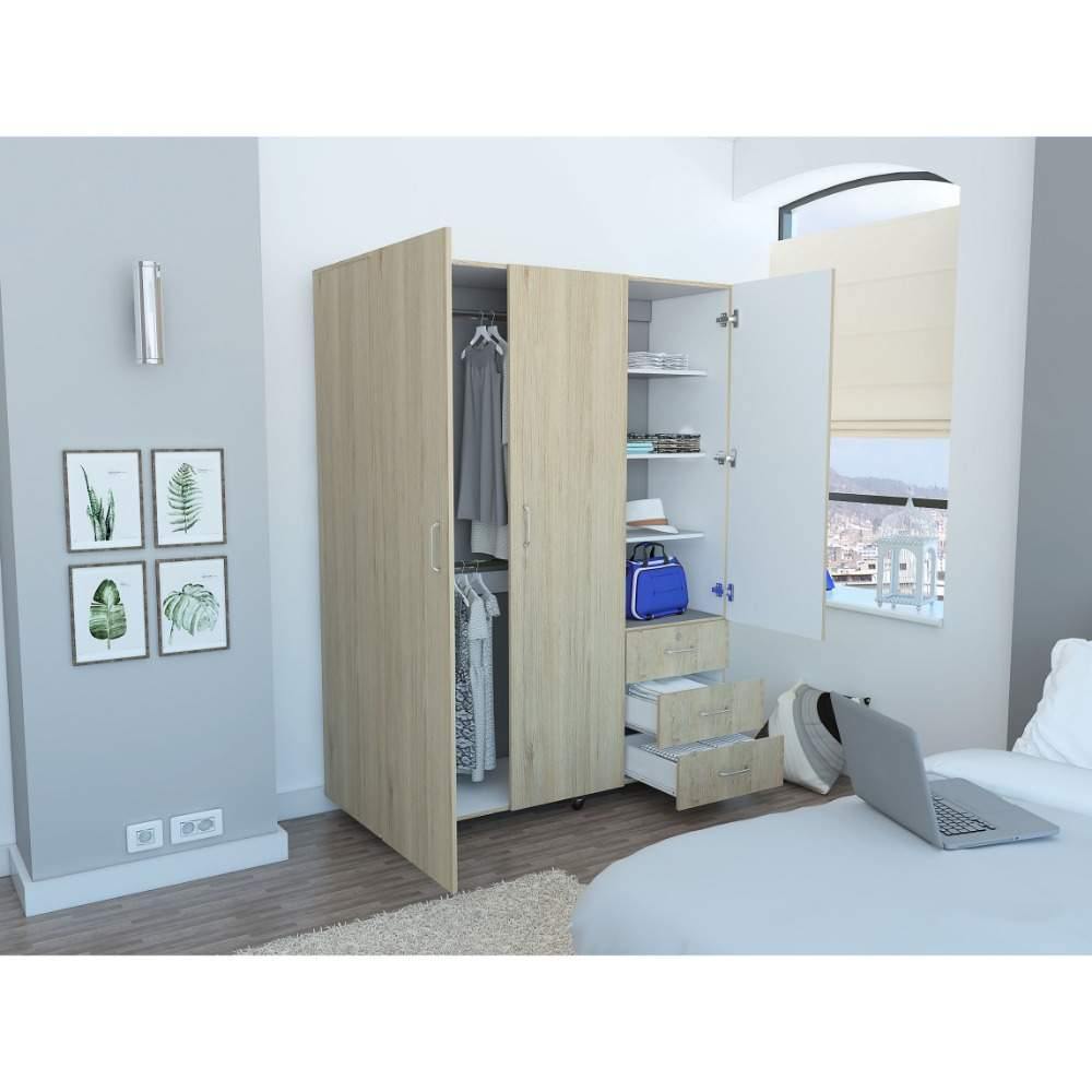 Closet Arizona Rovere 140x183cm con 3 Cajones con 3 Entrepaños - Closets | Bylmo