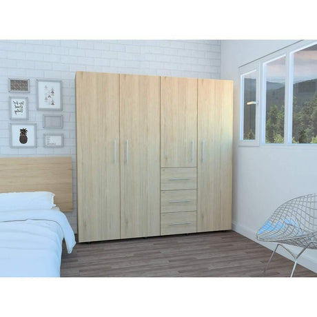 Closet Harlem Rovere 180 cm con Cuatro Puertas y Tres Cajones - Closets | Bylmo