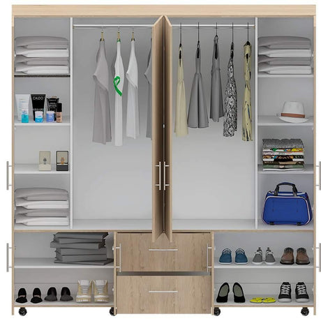 Closet Cantelmo Rovere 200 cm con Ocho Puertas y Dos Cajones - Closets | Bylmo