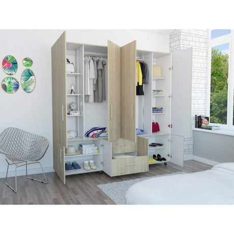 Closet Cantelmo Rovere 200 cm con Ocho Puertas y Dos Cajones - Closets | Bylmo