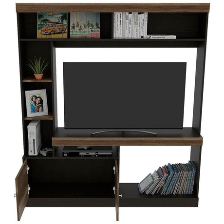 Centro de Entretenimiento Dante Wengue 180x180cm Para TV Hasta 55 Pulgadas con Un Cajón - Muebles para TV | Bylmo