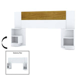 Cabecera Ajustable Seny Doble 140 cm Blanco y Cafe con Mesas de Noche - Camas | Bylmo