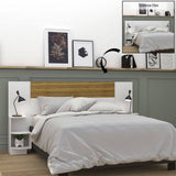 Cabecera Ajustable Seny Doble 140 cm Blanco y Cafe con Mesas de Noche - Camas | Bylmo