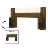 Cabecera Ajustable Seny Doble 140 cm Cafe Oscuro y Blanco con Mesas de Noche - Camas | Bylmo