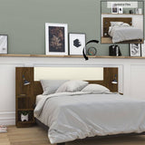 Cabecera Ajustable Seny Doble 140 cm Cafe Oscuro y Blanco con Mesas de Noche - Camas | Bylmo