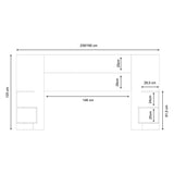 Cabecera Ajustable Seny Doble 140 cm Cafe Oscuro y Blanco con Mesas de Noche - Camas | Bylmo