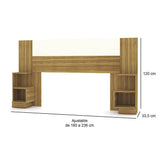 Cabecera Ajustable Seny Doble 140 cm Cafe y Blanco con Mesas de Noche - Camas | Bylmo