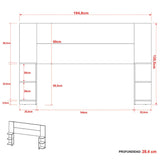 Cabecero Phoenix 195 cm Nogal con Entrepaños para Cama Doble - Camas y Cabeceros | Bylmo