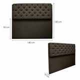 Cabecero Dreamer Café 140x120cm Abullonado para Cama Doble - Camas y Cabeceros | Bylmo