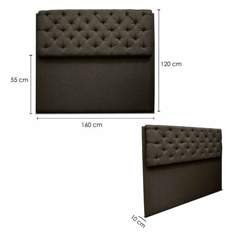 Cabecero Dreamer Queen 160 cm Café de Piso Tela Resistente - Camas y Cabeceros | Bylmo