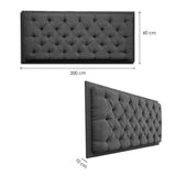 Cabecero Flotante Dreamer King 200 cm Gris Tela Resistente - Camas y Cabeceros | Bylmo