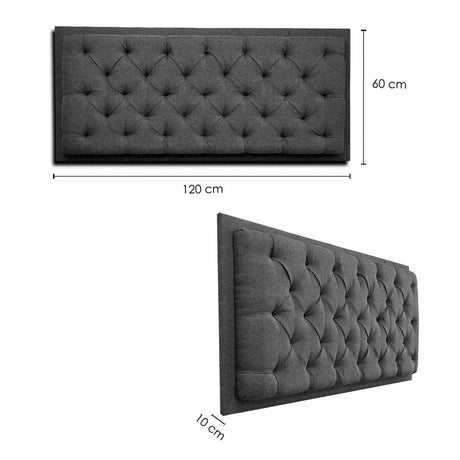 Cabecero Flotante Dreamer Semidoble 120 cm Gris Tela Resistente - Camas y Cabeceros | Bylmo