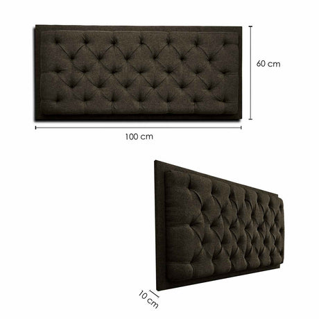Cabecero Dreamer Café 100x60cm Abullonado para Cama Sencilla - Camas y Cabeceros | Bylmo